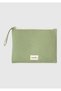 Unisex Khaki Maxi Size Canvas Accessory Bag