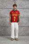 Men's T-Shirt Team Red Oversize Knitwear Fabric Polo Collar