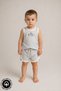 Unisex Cactus Printed 100% Cotton Baby Kids Athlete Shorts Set with Piping Detail - 2
