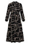 Half Buttoned Waist Tie Dress 0271B-01 Black - 6
