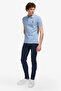 Men's Slim Fit Polo Collar Blue Basic T-Shirt 50322304-Vr036 - 4