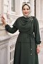 Ayrobin Suit with Buckle Detailed Skirt Khaki Hm2913 - 3