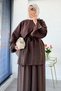 Premium Collar, Bronchial Shoulder Cape, Voile Double Suit - Brown - 4