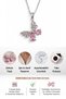 Women's Silver Color Steel Butterfly Necklace with Pink Stone, Elegant, Minimal, Stylish, Daily Gift - 5