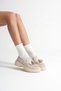 Women's Daily Beige Suede Loafer Shoes Fs10Ms03D - 2