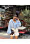 Ruffle Detailed Lace-Up Design Long Sleeve Shirt - 3