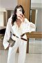 Ruffle Detailed Lace-Up Design Long Sleeve Shirt - 6