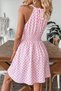 New Season Women's Off-The-Shoulder, Lace-Up Back, Elastic Waist, Short Single Jersey Dress - 7