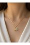 Heart Stone Bow Detail Women's Necklace Stainless Steel Gift Necklace - 2