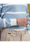 Cotton Lycra Slim Fit Knitted Horizontal Pattern Collar Stripe Detailed Polo Collar Sweater - 8