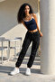 Women's Premium Comfort Cargo Pocket Jogger Black Pants - 2