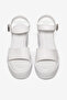 Women's White High Heeled Comfortable Single Strap Buckle Shoes - 2
