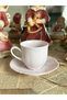 Antique Pink Porcelain German Stamped Floral Pattern Double Coffee Tea Cup - 2