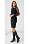 Black Torn-Look Lined Puerto Rican Fabric Classic Mini Skirt, Length 50 cm - 5