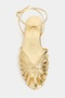 Pika Gold Metallic Buckle Detail Short Heeled Women's Sandals Ballerinas - 5