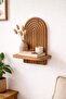 Decorative Modern Arch Mdf Wall Shelf - Pine Wood Look Bohemian D Shelf 35X26 cm - 3