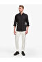 Black 100% Cotton Linen Look Slim Fit Long Sleeve Shirt 50325355-Vr046 - 4