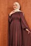 Plum Skirt with Ruffles and Cape Evening Dress - 2