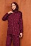 Burgundy Stone Detailed Tunic and Trousers Set - 2