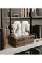 Decorative Book Holder Cubic Horse Figurine Set of 2 White Color (Polyester)