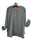 Plus Size Mother's Paper Print Three Button Combed Cotton Blouse