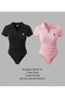 Women's Polo Neck Ribbed Lycra Premium Bodysuit