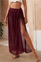 Tulle Pareo Skirt - Burgundy Skirt with Tie Long Pareo - 2