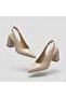 (Pine Cone) Closed Toe Thick Heeled Women's Shoes Ten - 3