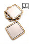 Plast Square Silver 6-Piece Stainless Steel Gold Frame Coffee Presentation Tray Serving Decorative Tray - 2