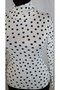 Women's White Black Polka Dot Fishnecklace Combed Cotton Body Blouse Yy101375 - 5