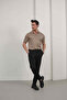 Men's Basic Zippered Polo Collar T-Shirt - 5