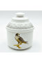 Luhpar Bird-Themed White Ceramic Sugar Container with Lid for Elegant Tabletop Display – 10 cm