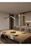 Modern Lighting, Linear Chandelier, Light, Black Color, 120x100 cm, Suitable for living room, dining room, kitchen, Adjustable height - 2