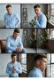 Slim Fit 100% Cotton Men's Linen Shirt Without Pockets Long Sleeve - 4