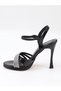 Uraz 650 Black Patent Leather Heeled Women's Sandals - 7