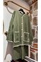 Stripe Detailed Knitwear Double Set (Cardigan & Trousers + Shawl) - 4