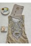 Luxury Emirati Mukhawir Dress White with Gold Floral Design - 2