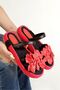 Women's Leather Floral Detailed Side Rope Wrapped Ready-To-Wear Sandals - 4