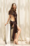 Vieste Asymmetrical Slim Brown Knitwear Crop - 4
