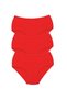 3 Pieces Tutku Women's High Waist Bato Thick Rubber Panties Red Mudanis