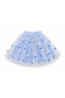 Girl's Tulle Skirt Set with Floral Pattern Blue 5-13 Years - 3