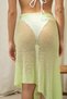 Minori Tied Green Knitwear Pareo Shawl - 8