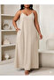 Women's V-Neck Rope Strap Long Dress with Pockets - 4