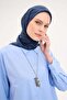 وشاح فيلورا بنمط ألوان مائية أزرق منتصف الليل 90×90 - 2