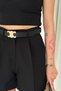 Women's High Waist Shorts with Belt Detail – Pleated Relaxed Fit Stylish Fabric Shorts - 5
