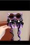 Kuromi Detailed Uv400 Protection Nordic Model Glasses and Dangle Hair Detailed Bow Collet Buckle