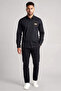 Men's Metallic Logo Detailed Regular Fit Cotton Long Sleeve Black-Gold Shirt - 2