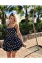 Modal Fabric Lined Gipe Detail Polka Dot Printed Mini Balloon Dress Black - 4