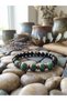 Natural Stone Zoisite, Ruby and Onyx Men's Combination Bracelet - Special Design - 6