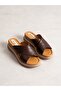 Rovella Brown Genuine Leather Women's Slippers - 4